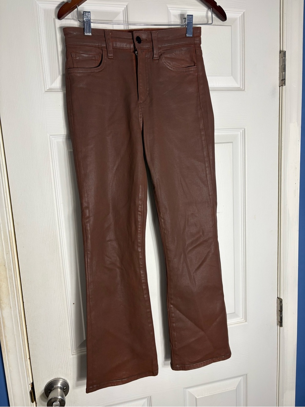 Joe's Jeans Brown Faux-Leather Wide Leg Jeans